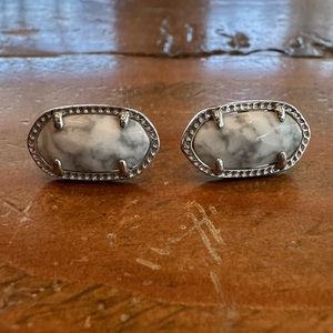 Kendra Scott White Howlite earrings studs with silver hardware